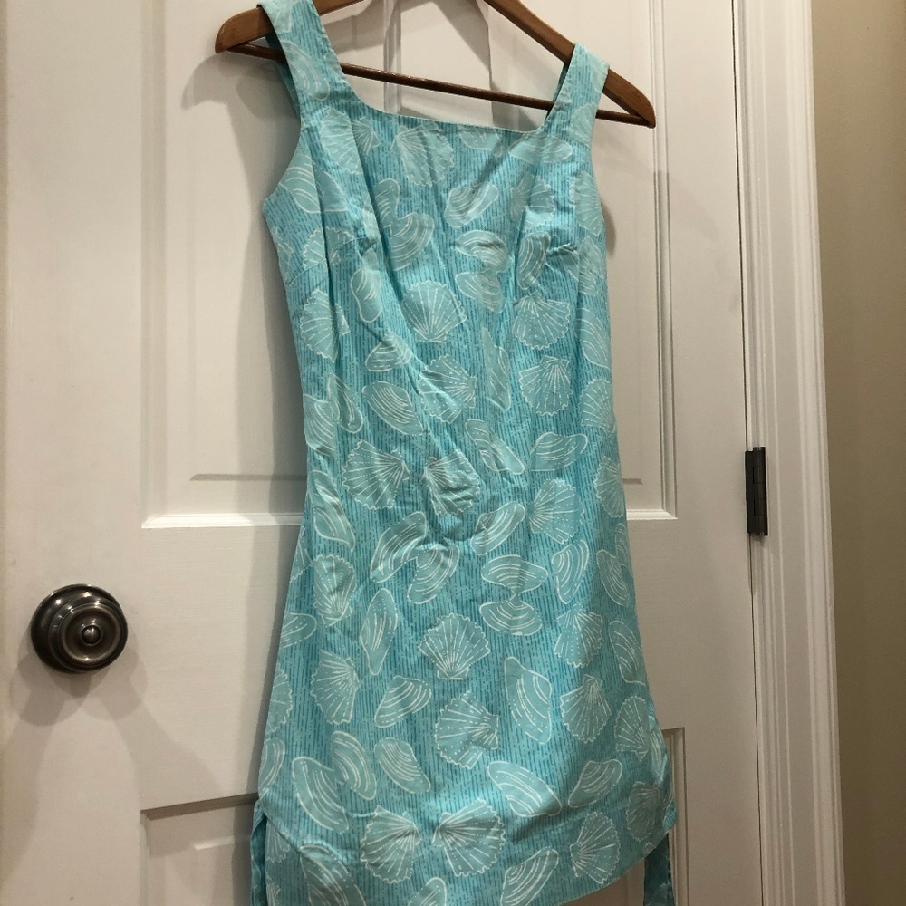 Lilly Pulitzer Blue Shift Shells Mini Dress Sz 0